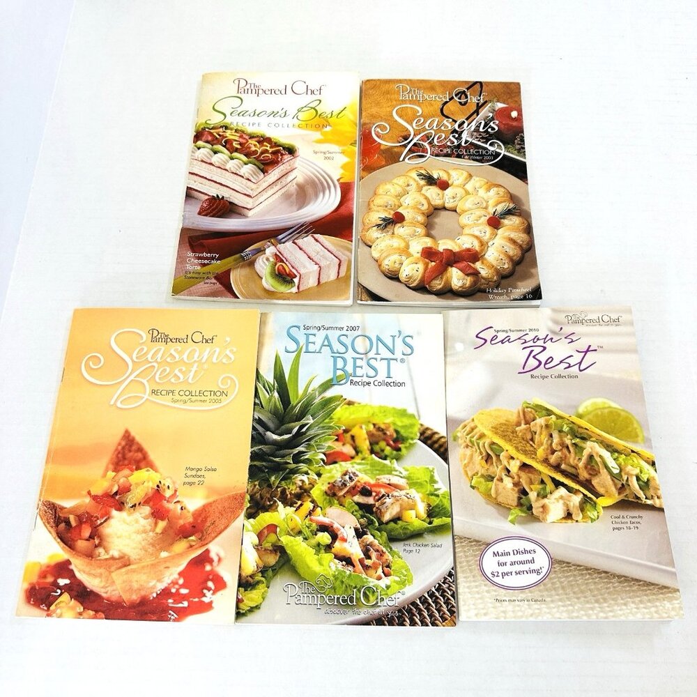The Pampered Chef Season’s Best Recipe Collections Booklets Set of 5 Cookbooks